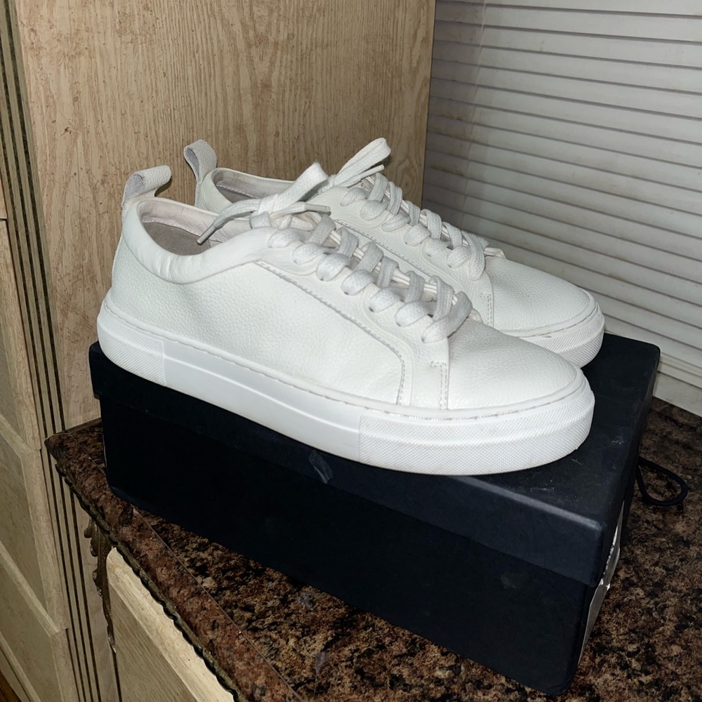 massimo dutti white leather sneakers